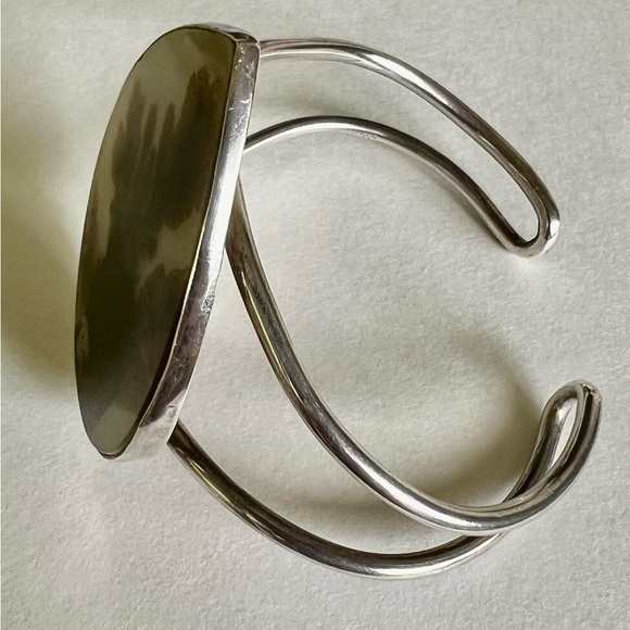 Solid Sterling Dendritic Agate Cuff - Picture 6 of 6